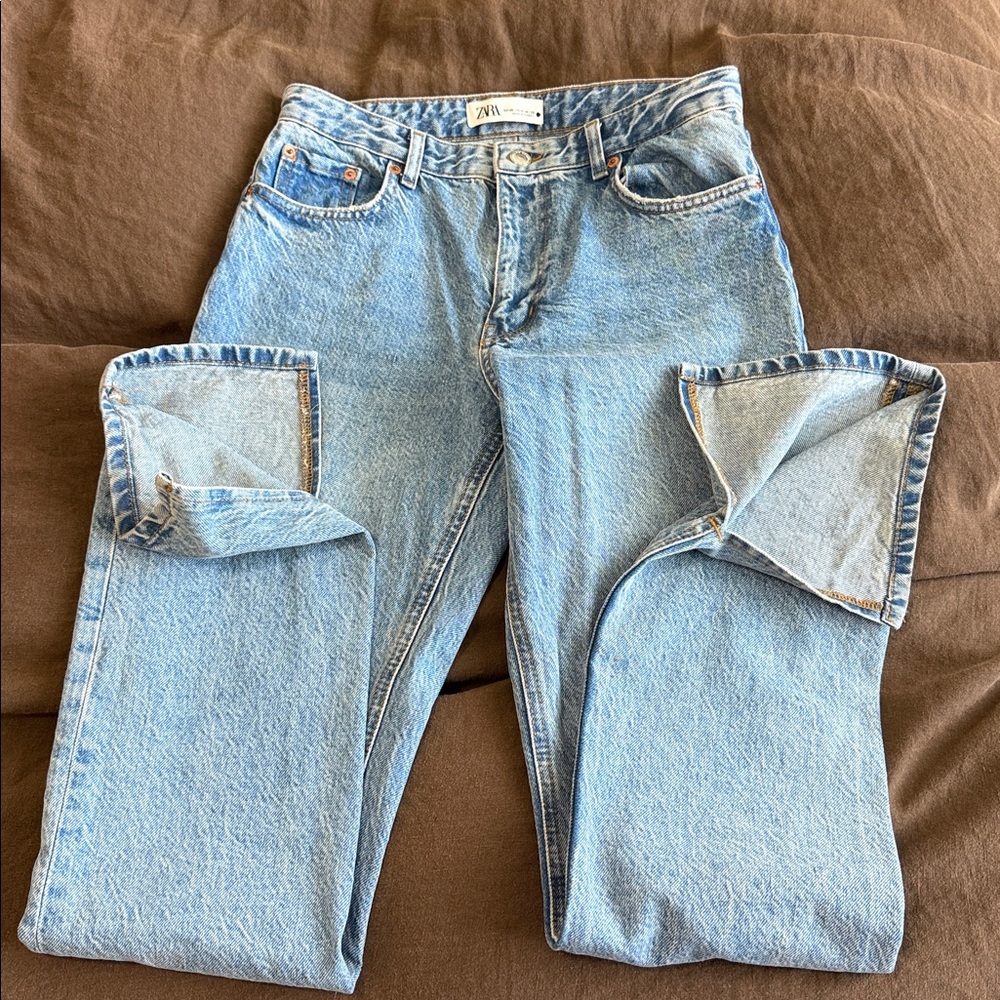 Zara jeans split hem